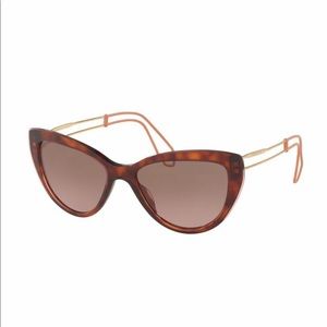 Miu Miu MU12RS Cat Eye Sunglasses Havana Pink